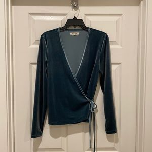Madewell velvet wrap top